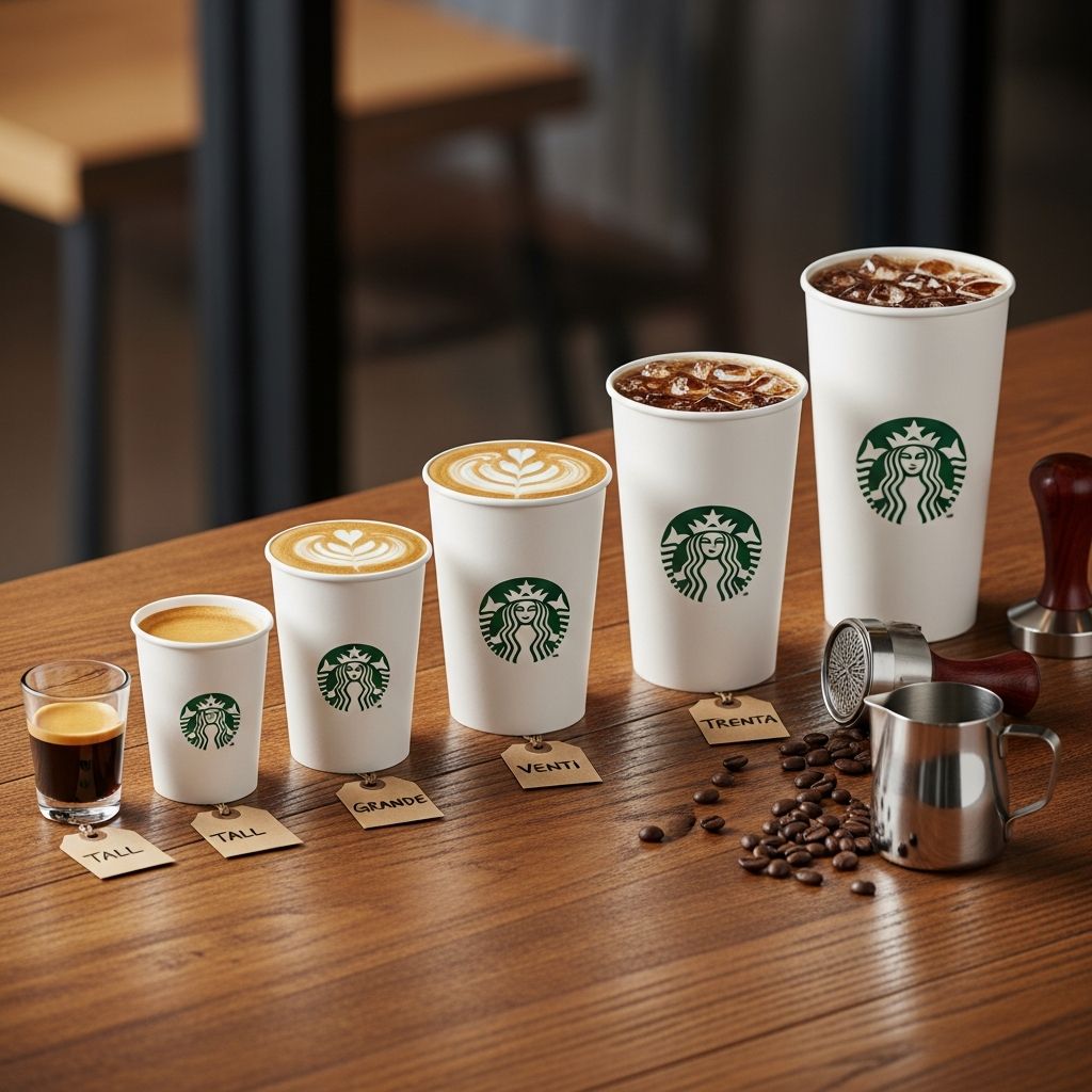 Demystifying every Starbucks cup size, from Demi to Trenta, for hot and cold drinks.