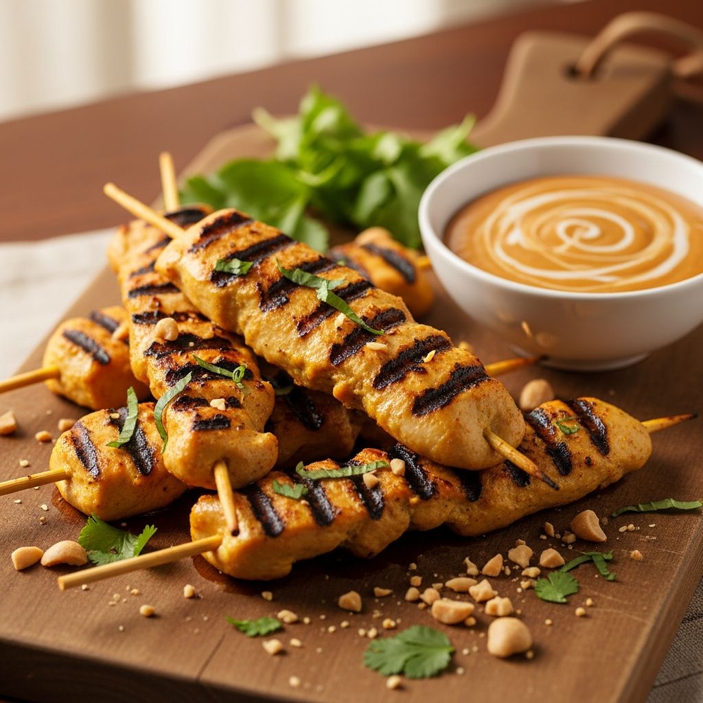 The Ultimate Chicken Satay Recipe: Flavorful Skewers with Creamy Peanut Sauce Discover how to make classic chicken satay with a zesty marinade and luscious peanut sauce for a satisfying meal or snack.