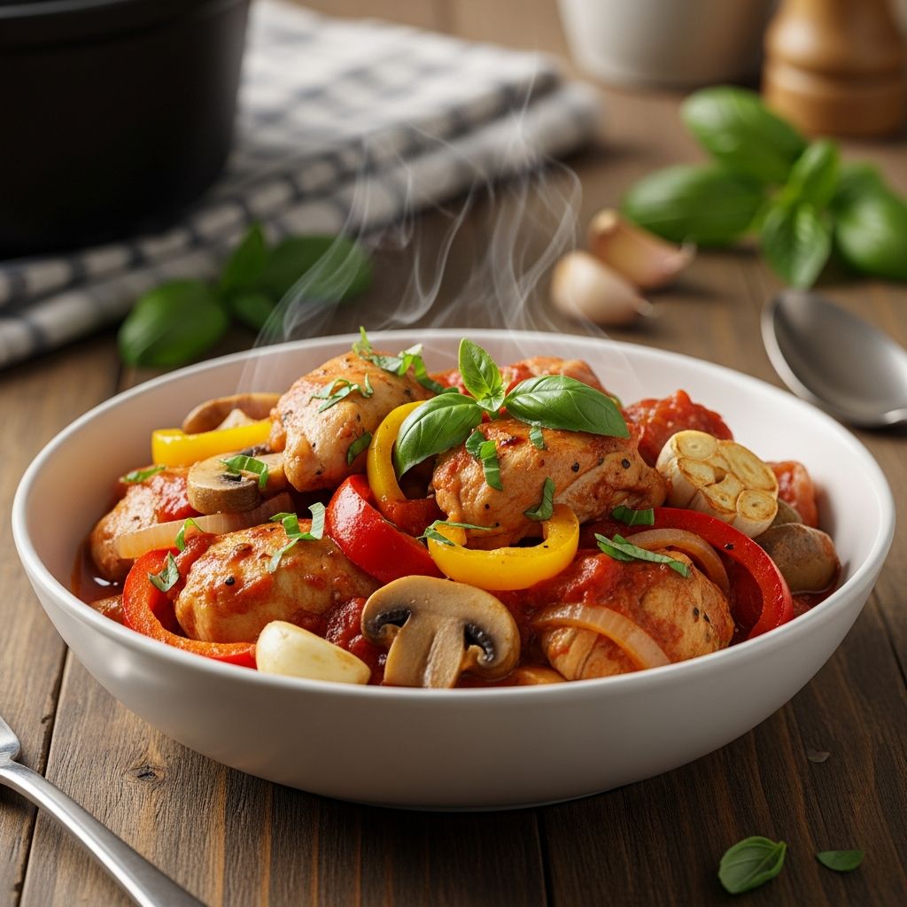 The Ultimate Slow-Cooker Chicken Cacciatore: Comforting Italian Classic Made Easy Discover a hearty, vegetable-packed, and flavor-rich Italian chicken cacciatore you can effortlessly make in your slow cooker.