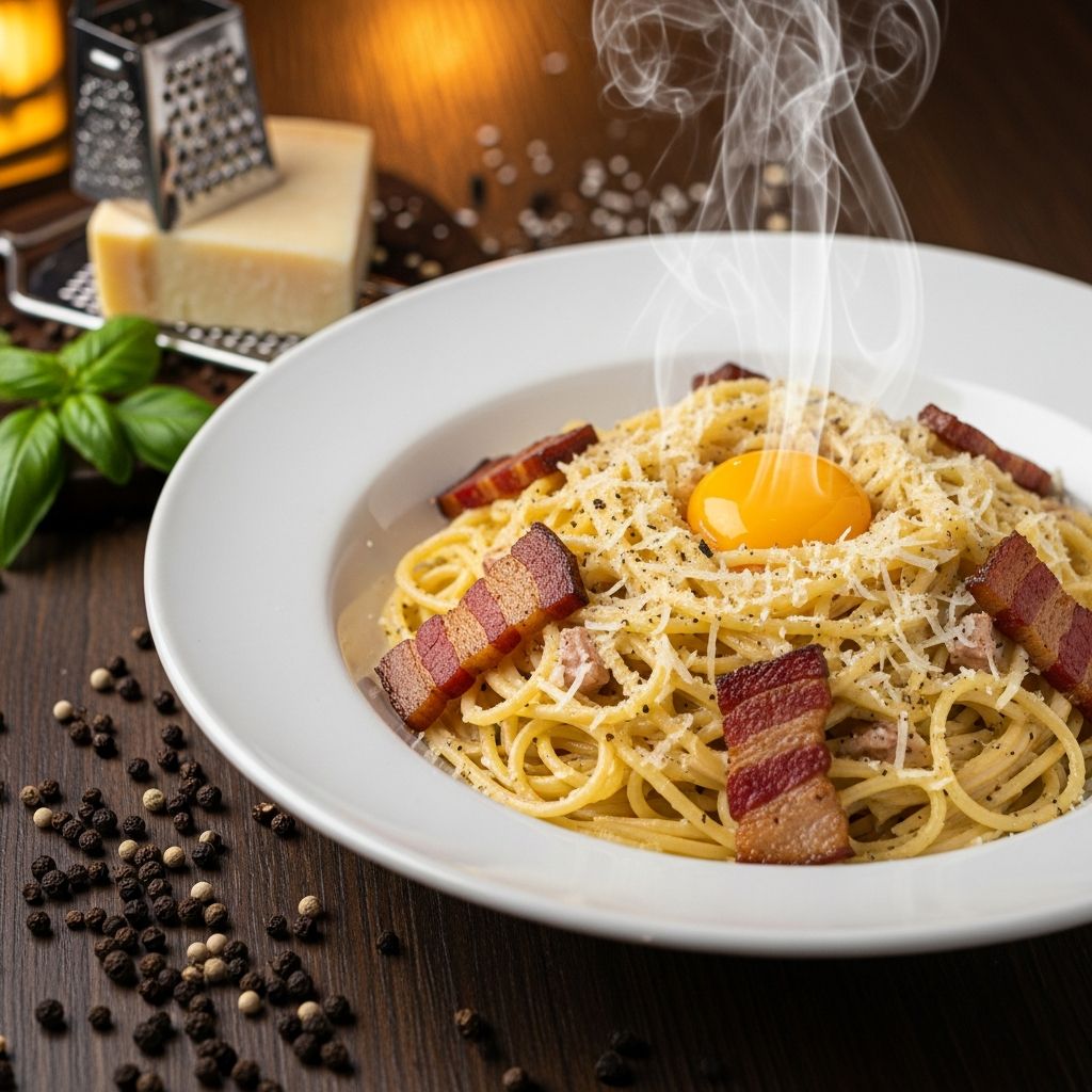 Master creamy, authentic carbonara—no cream needed, just eggs, cheese, and pancetta perfection.