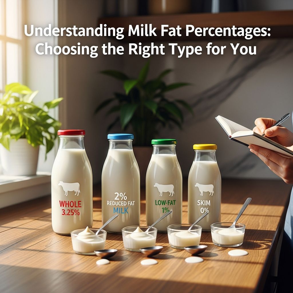 Understanding Milk Fat Percentages: Choosing the Right Type for You Demystifying milk fat percentages to empower smart choices in your kitchen—from whole milk to skim and everything in-between.