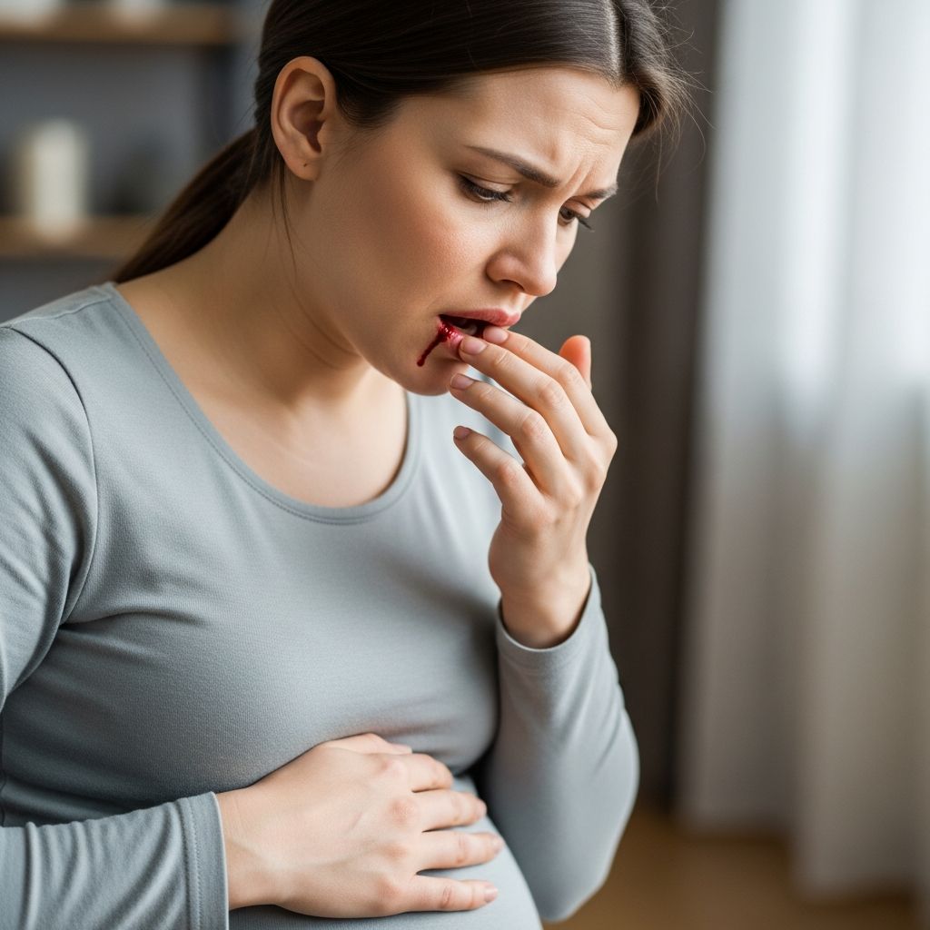 Vomiting Blood During Pregnancy: Causes, Risks, and When to Seek Help Understanding the Causes, Dangers, and Steps to Take if You See Blood While Vomiting in Pregnancy.